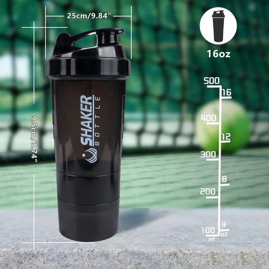 16OZ Protein Shaker Bottle Portable Sports Gym Fitness Water Cup