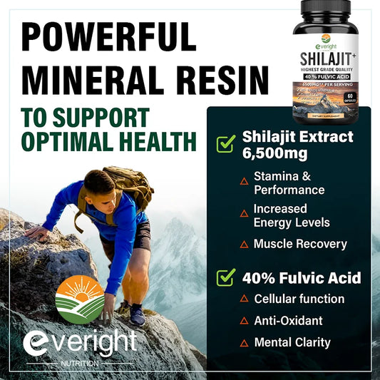 Shilajit Capsules 6500mg with 40% Fulvic Acid