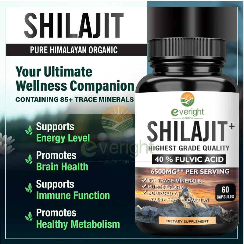 Shilajit Capsules 6500mg with 40% Fulvic Acid